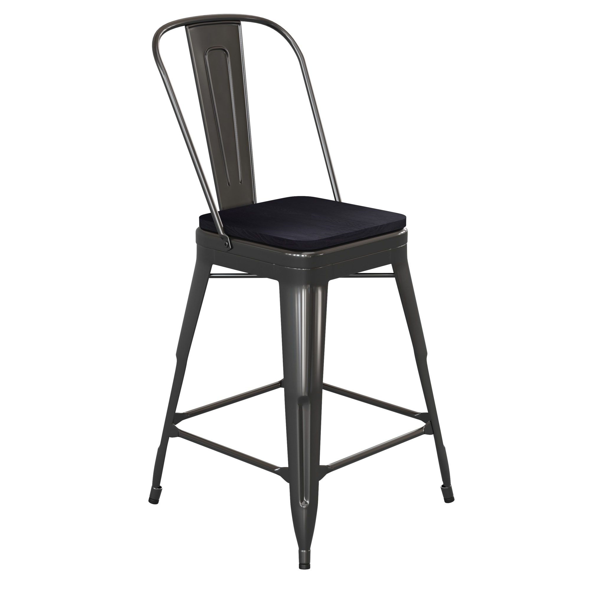 Flash Furniture, 24in. Black Metal Counter Stool-Black Poly Seat, Included (qty.) 1 Model# CH3132024GBKP2B
